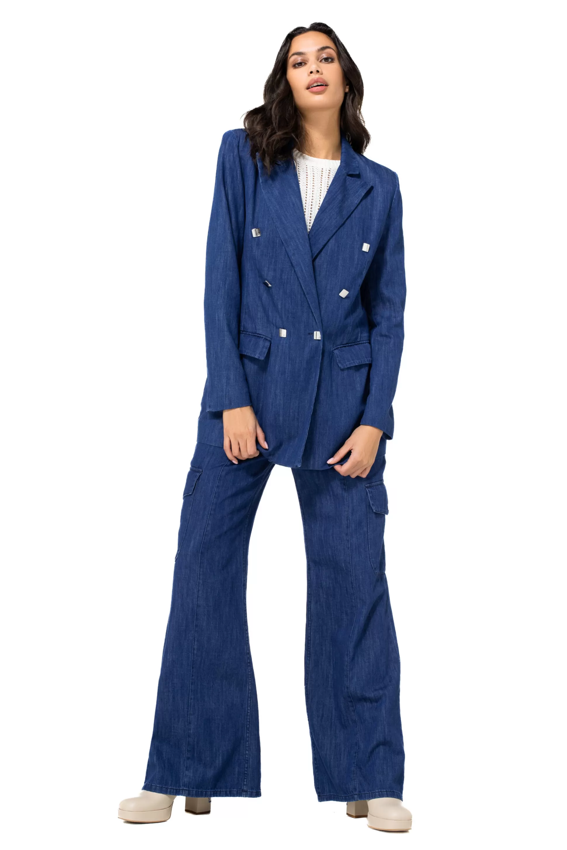 Caroline Biss Pulls*1232-91 / Loose Knitted Pullover With Removable Sleeves