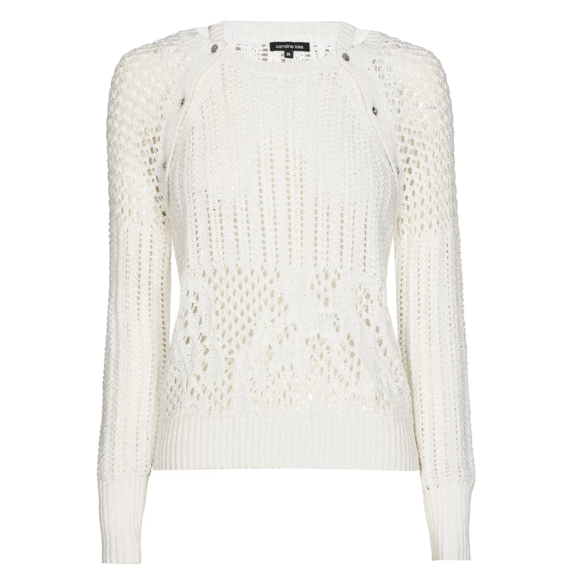 Caroline Biss Pulls*1232-91 / Loose Knitted Pullover With Removable Sleeves