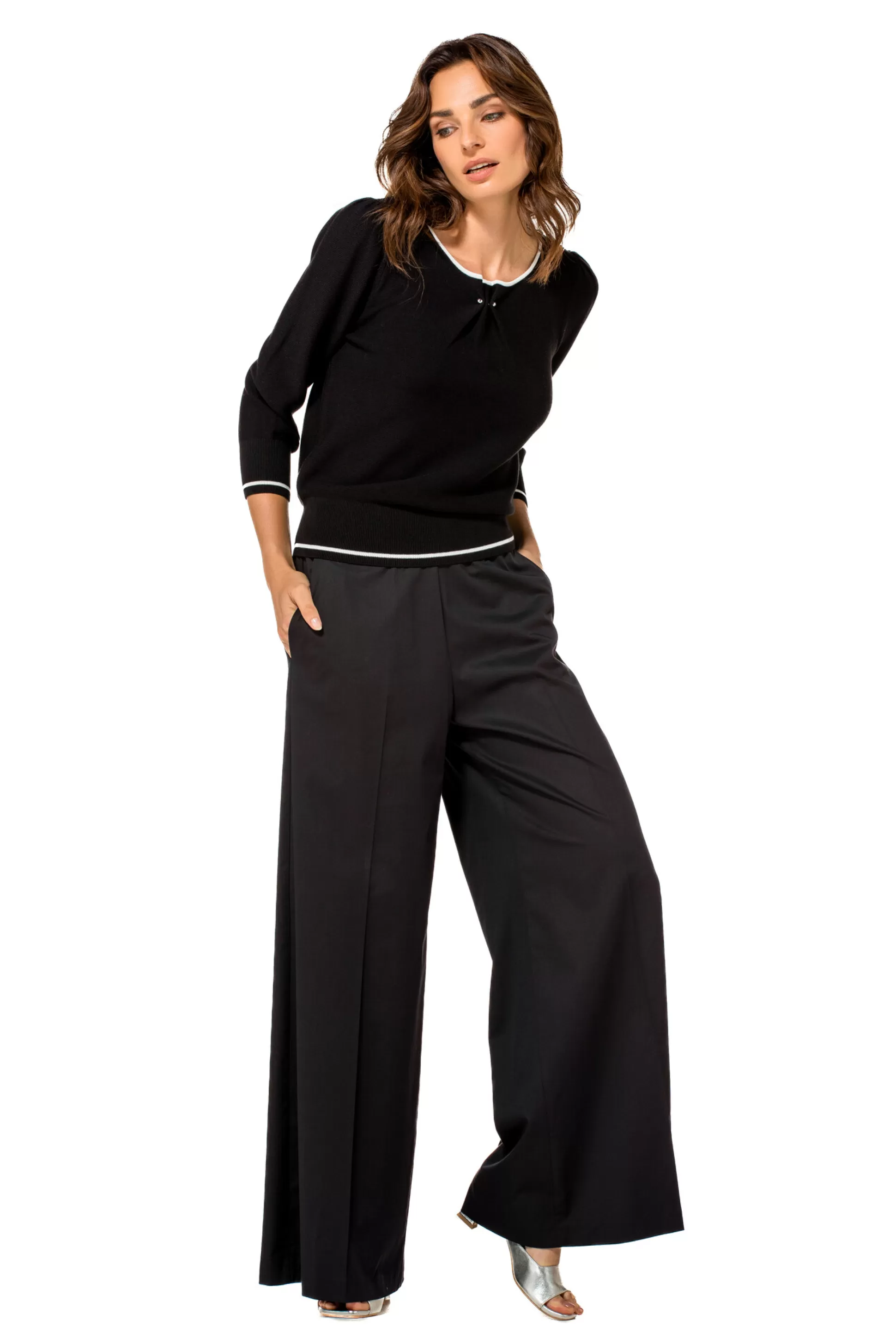 Caroline Biss Pulls*1248-10 / Fine Knitted Bicolor Pull