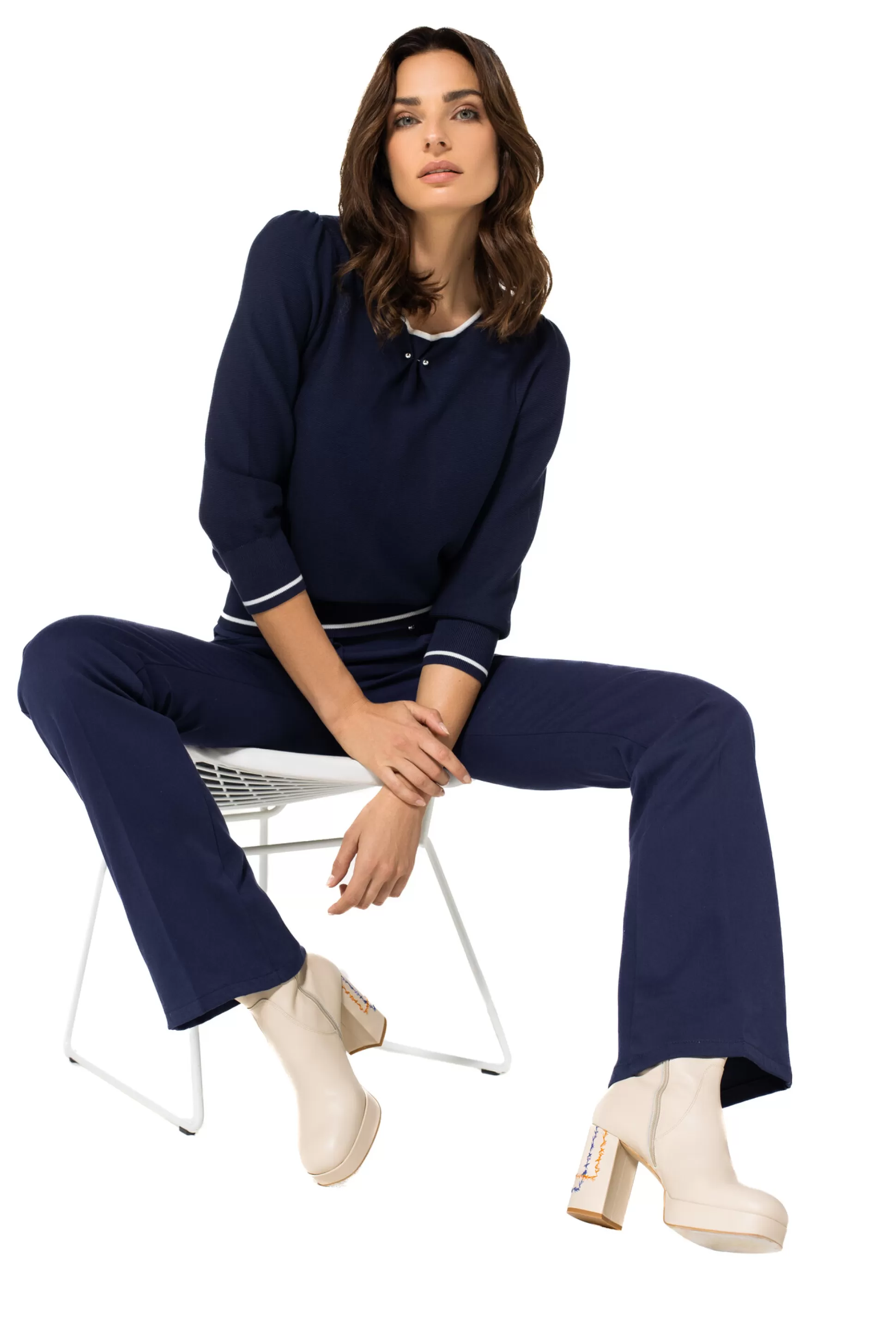 Caroline Biss Pulls*1248-21 / Fine Knitted Bicolor Pull