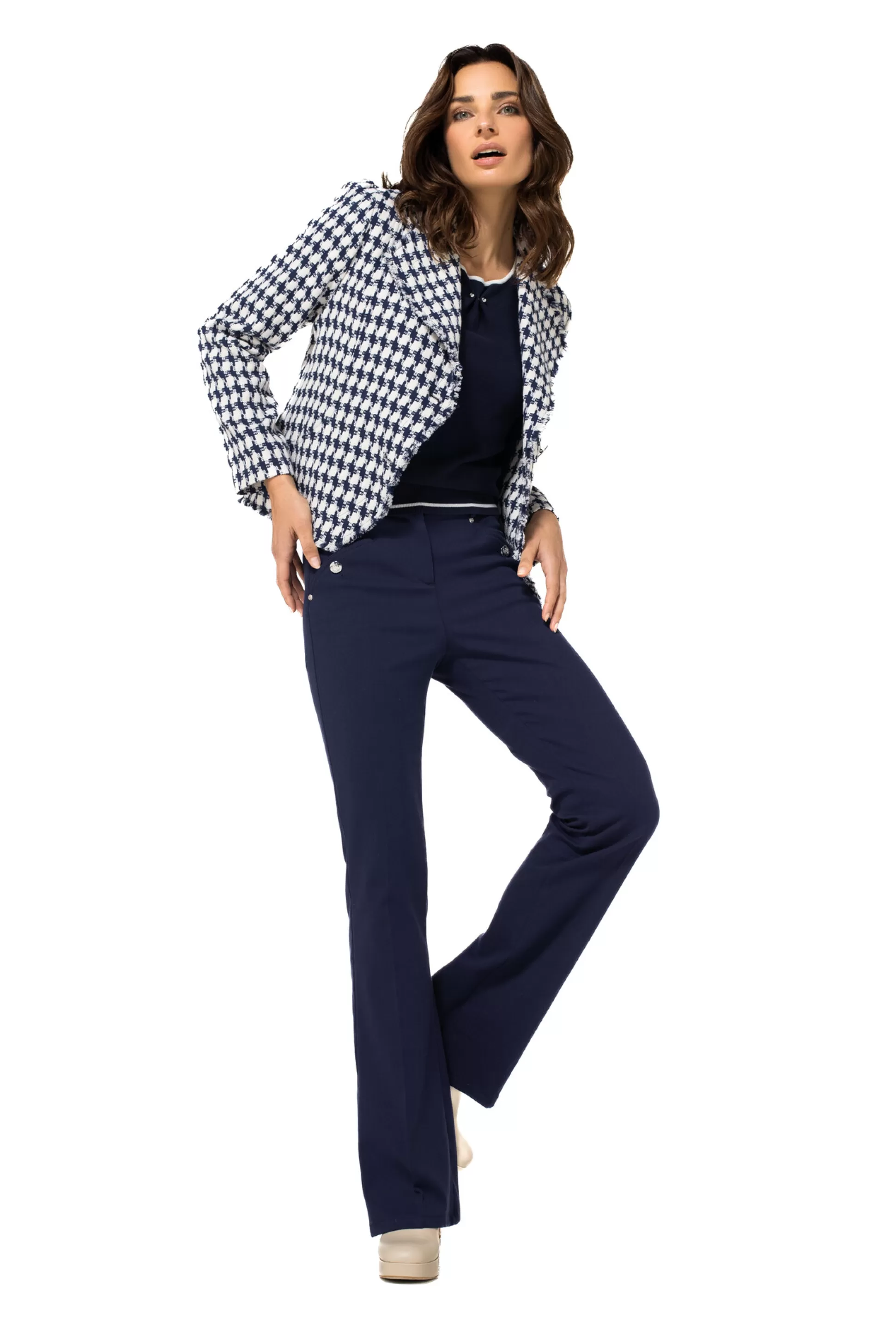 Caroline Biss Pulls*1248-21 / Fine Knitted Bicolor Pull