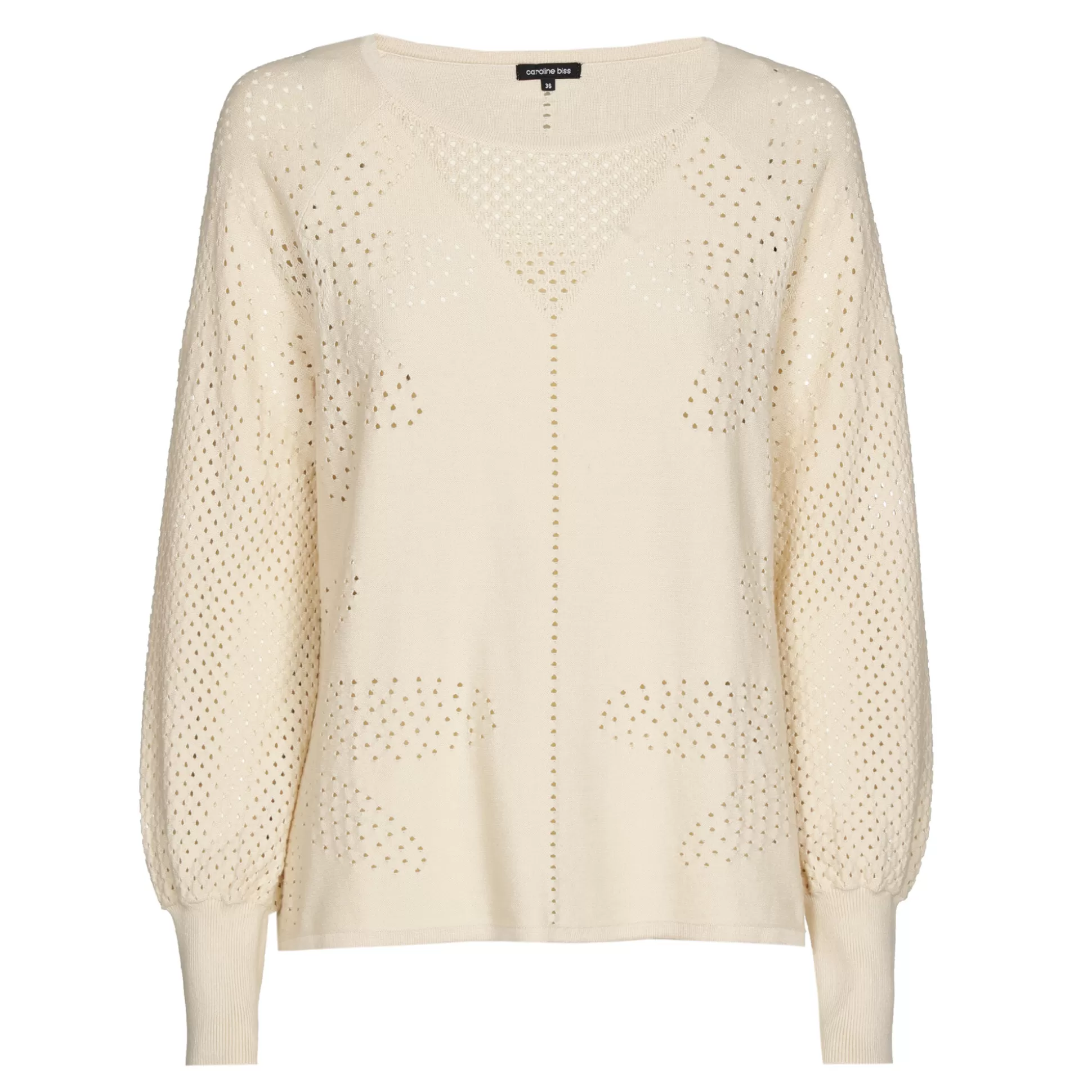 Caroline Biss Pulls*1250-34 / Fine Knitted Pullover with Flower Effect