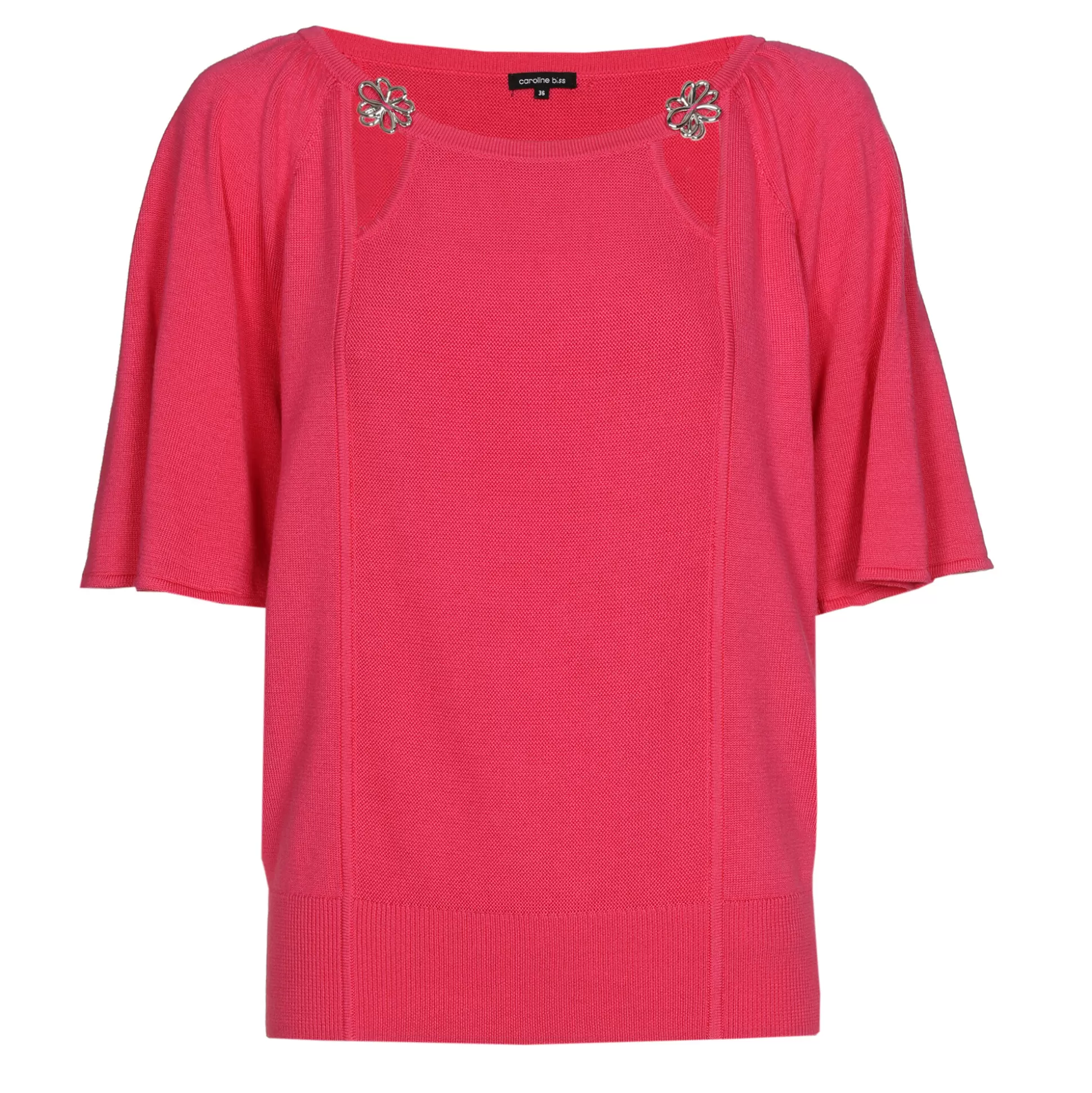 Caroline Biss Pulls*1258-74 / Fine Knitted Pullover with Fancy Sleeve