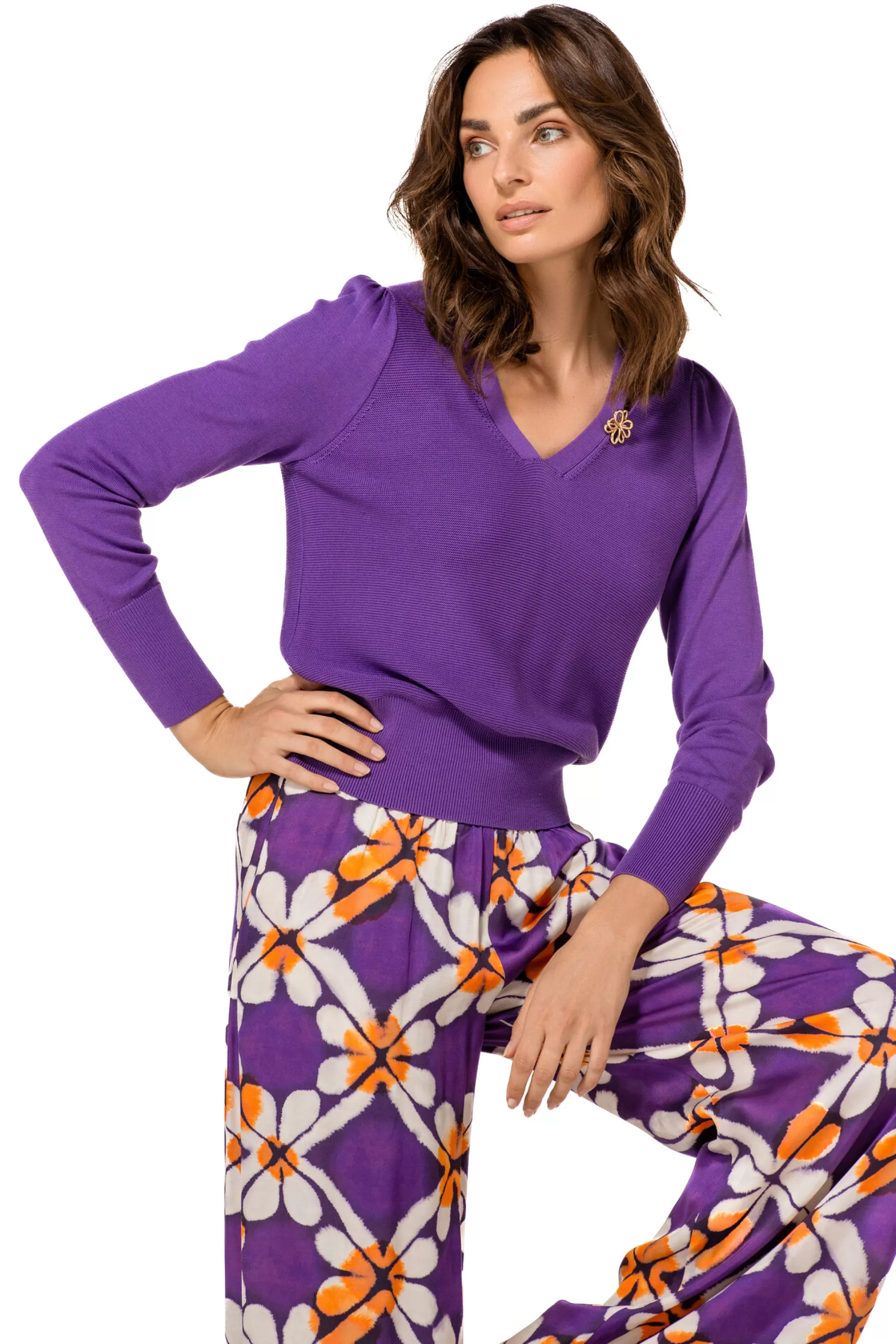 Caroline Biss Pulls*1259-45 / Fine Knitted Elegant Pull 2 Styles
