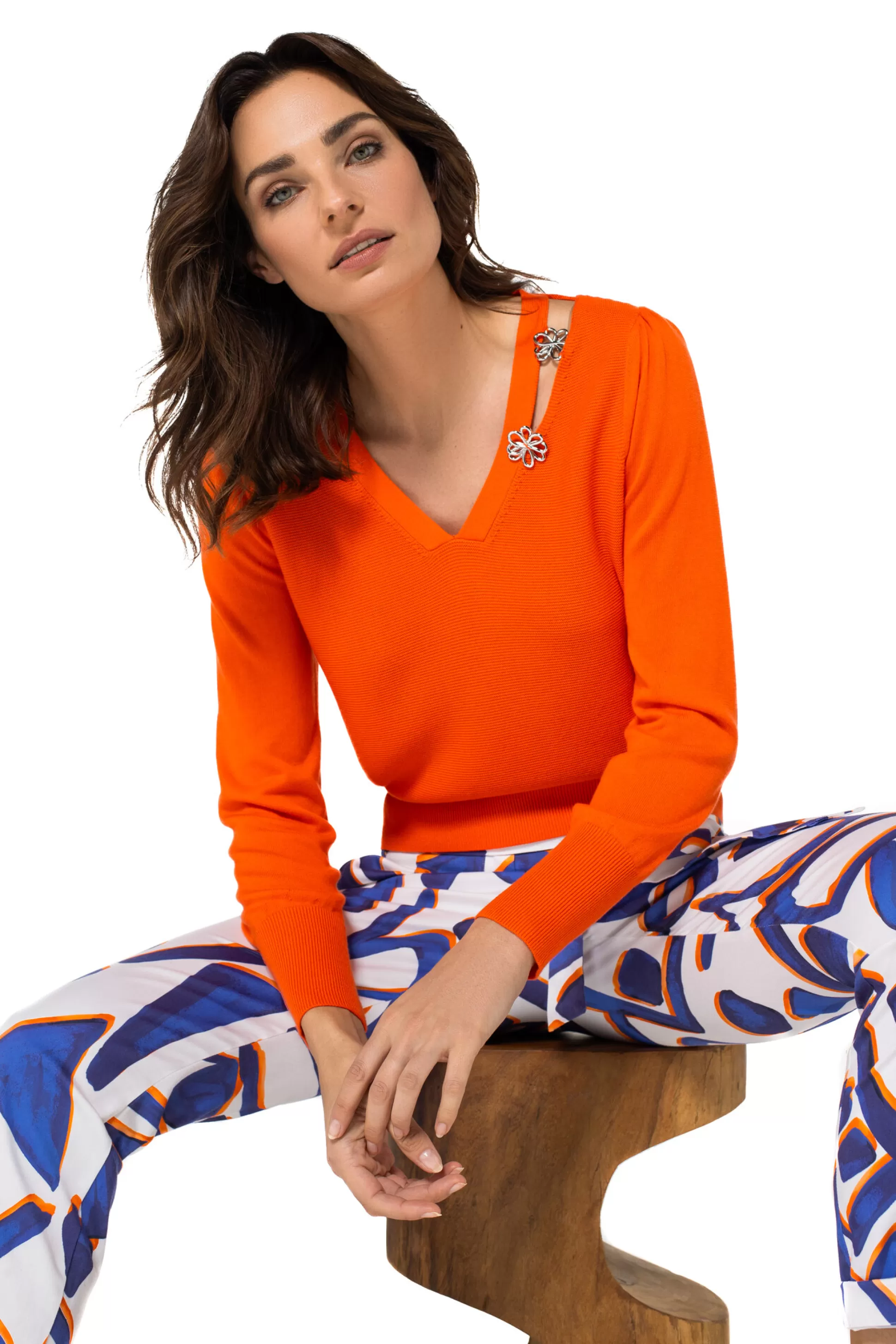 Caroline Biss Pulls*1259-53 / Fine Knitted Elegant Pull 2 Styles