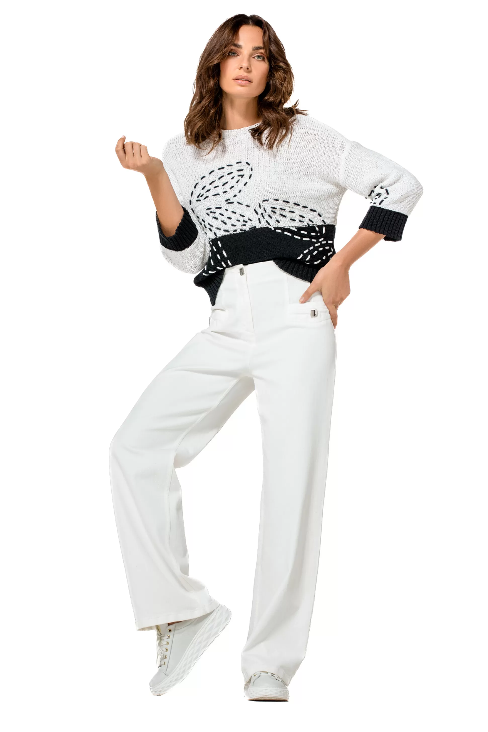 Caroline Biss Trousers*1502-91 / Comfortable Pants, Jeans Look, Straight Leg, High Waist