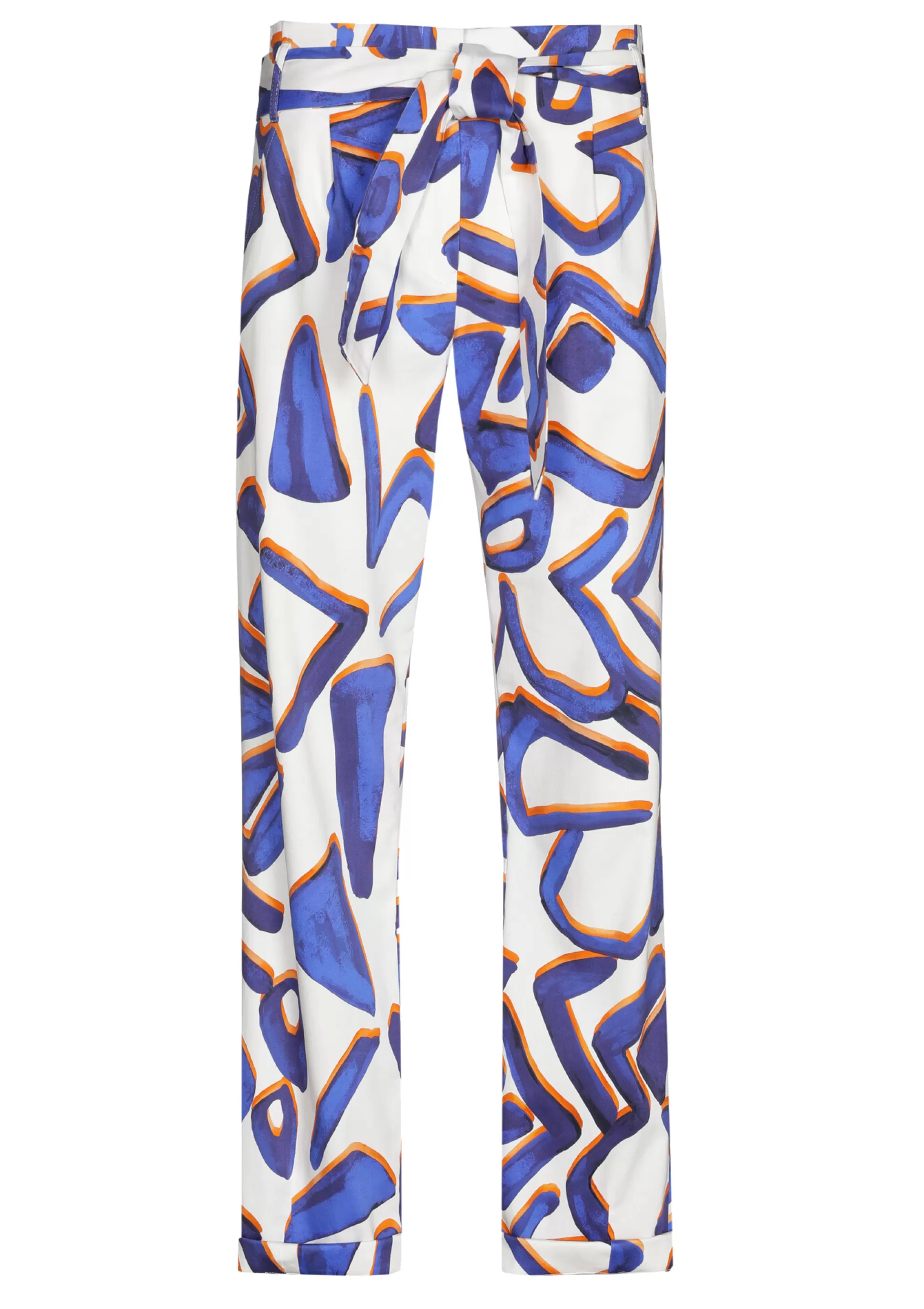 Caroline Biss Trousers*1545-29 / Baggy Trousers With Stretch, Roll-Up Hem, Mid Waist