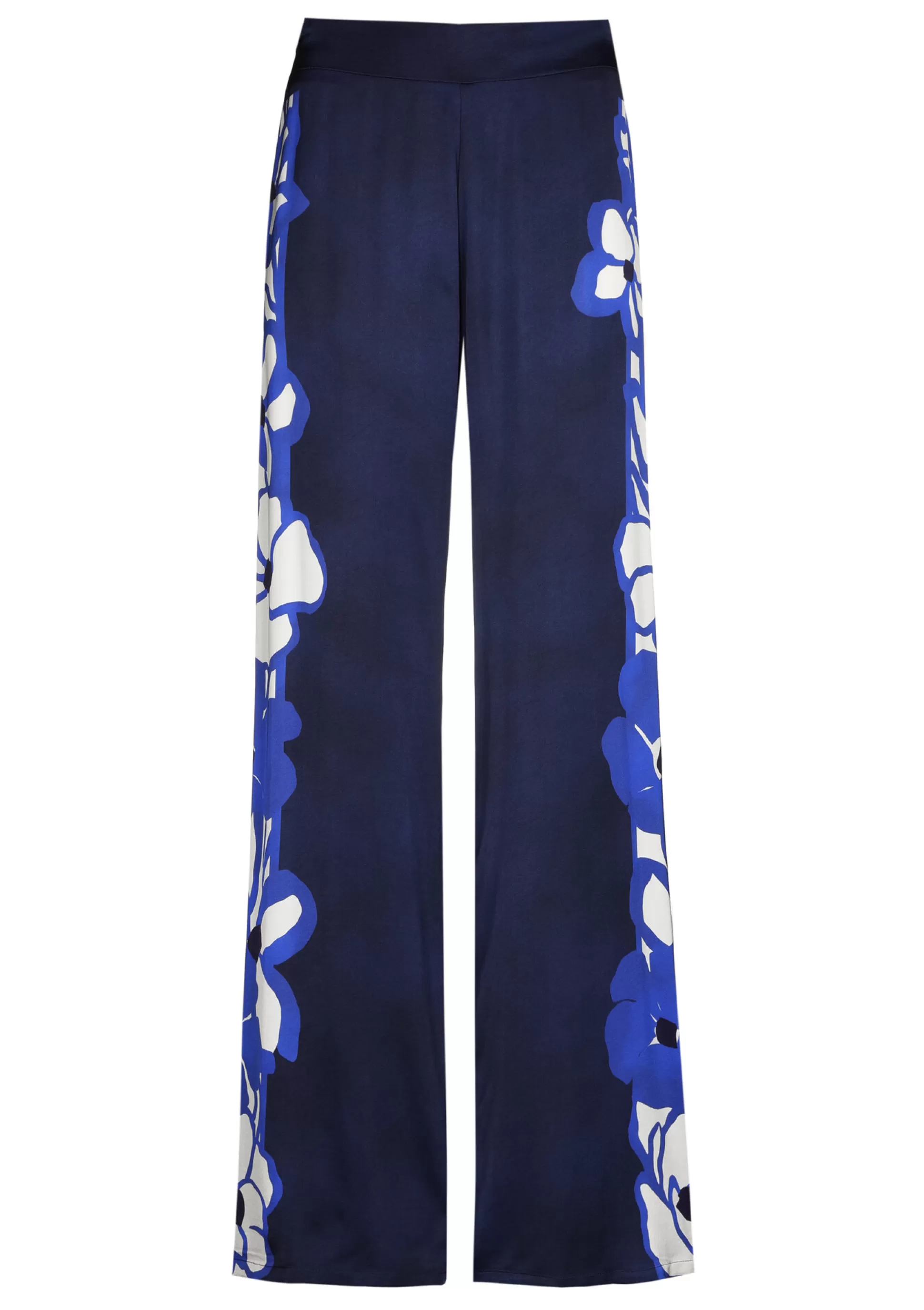 Caroline Biss Trousers*1552-29 / Flowing Shiny Trousers, Straight Leg, Normal Waist