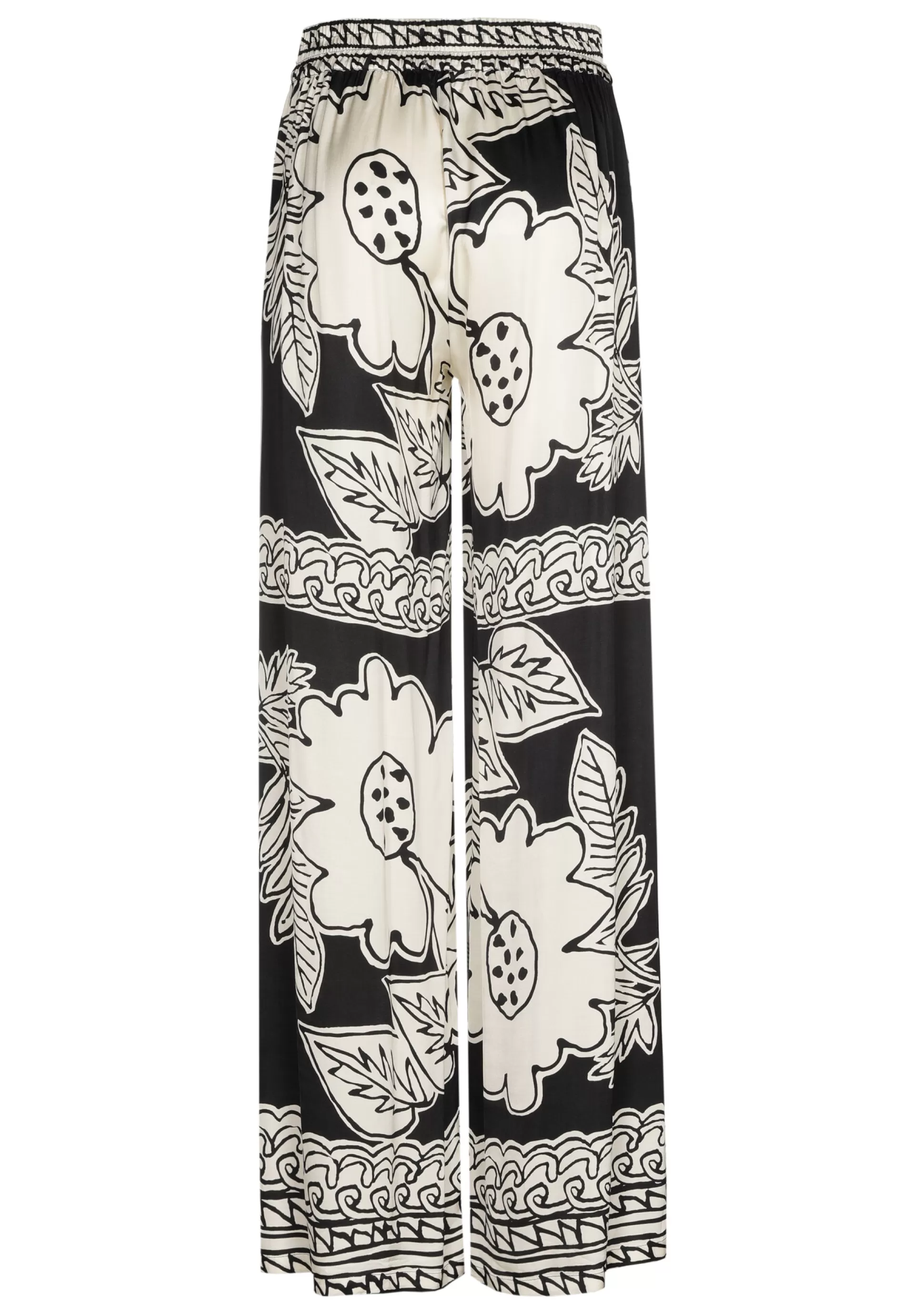 Caroline Biss Trousers*1560-19 / Flowing Shiny Trousers, Straight Leg, Normal Waist
