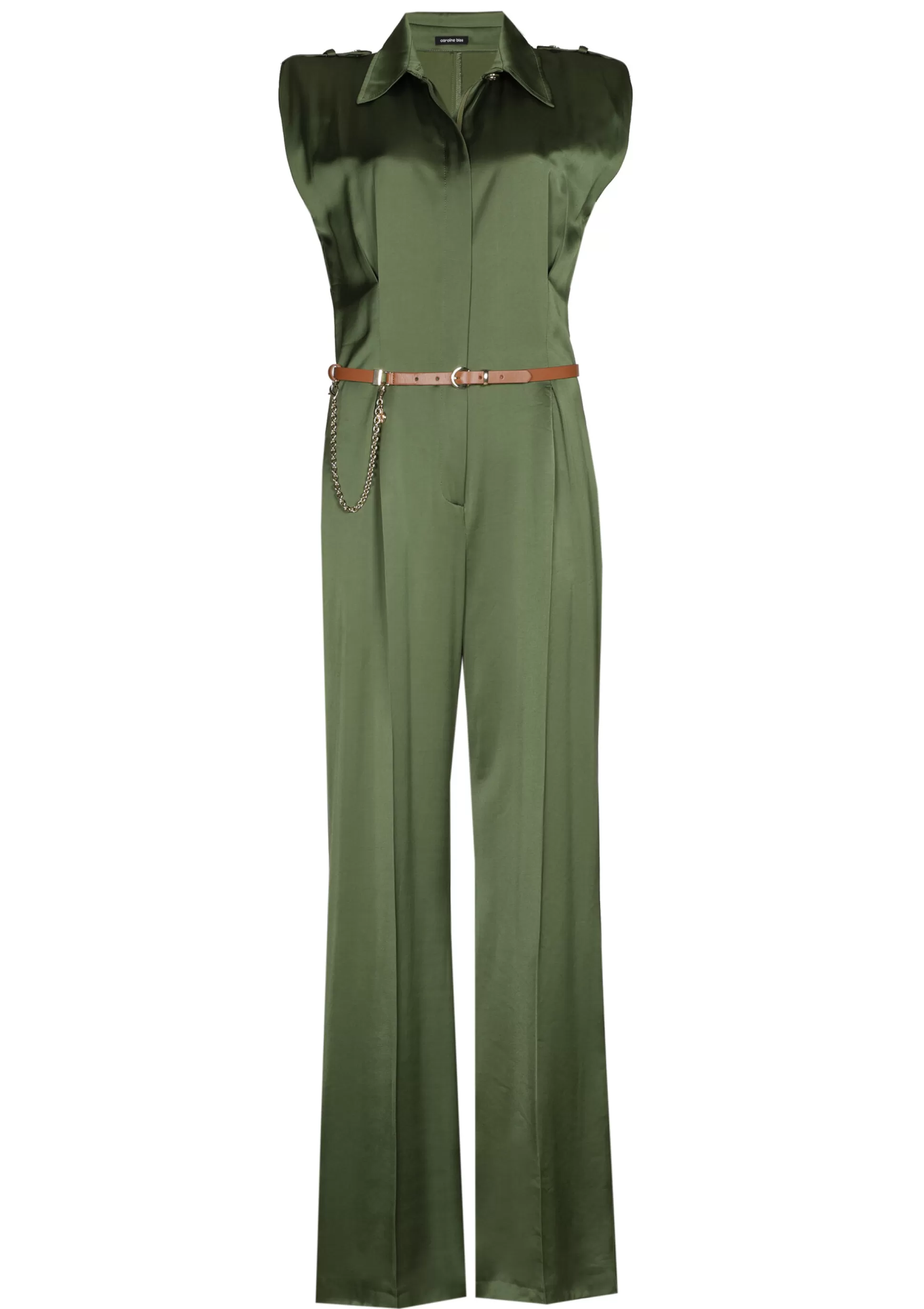 Caroline Biss Trousers*1564-61 / Dressed Shiny Jumpsuit, Straight Leg