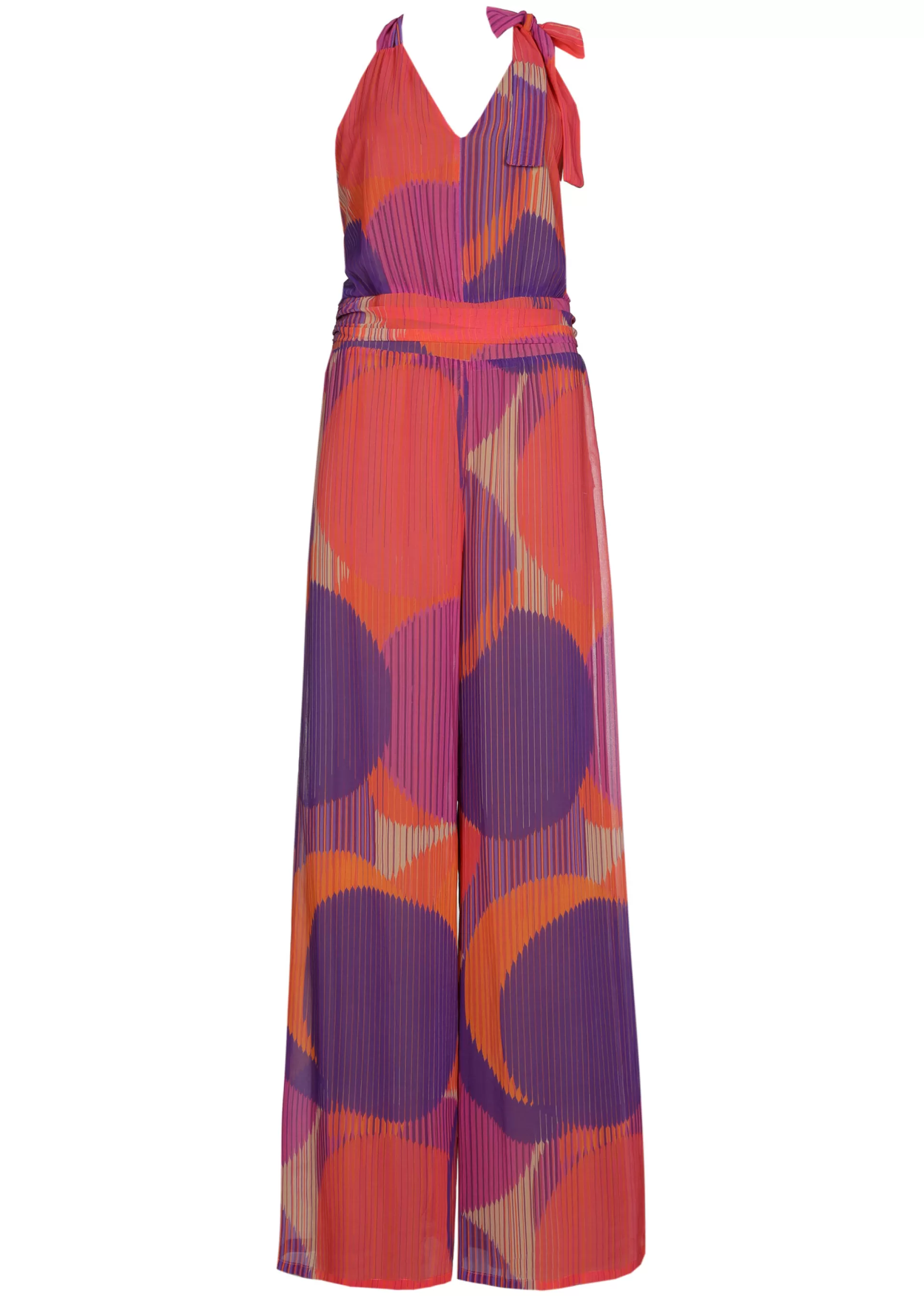Caroline Biss Trousers*1575-49 / Flowing Dressed Jumpsuit, Wide Leg, Pleated Effect