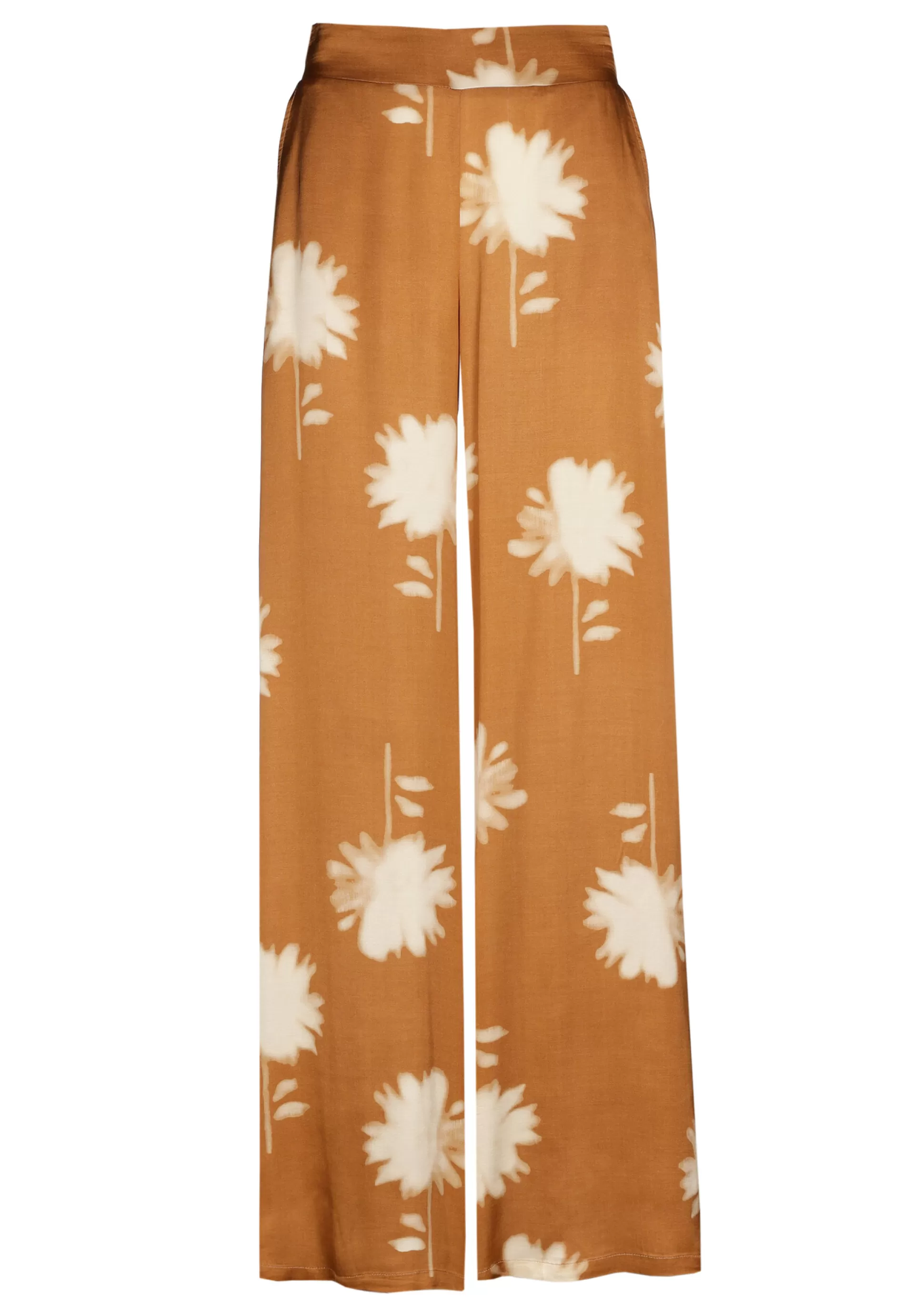 Caroline Biss Trousers*1576-32 / Flowing Shiny Trousers, Wide Leg, Normal Waist