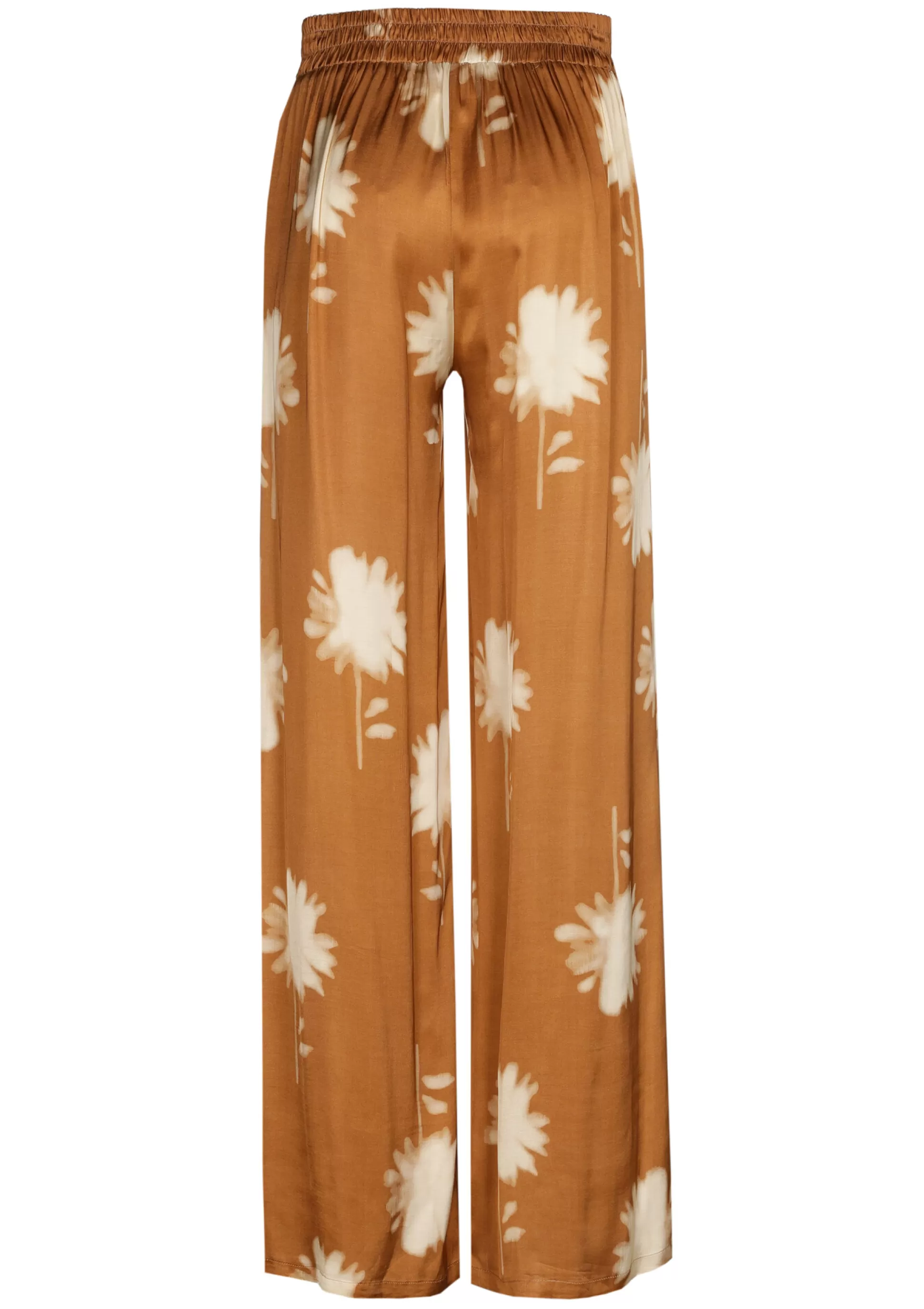 Caroline Biss Trousers*1576-32 / Flowing Shiny Trousers, Wide Leg, Normal Waist