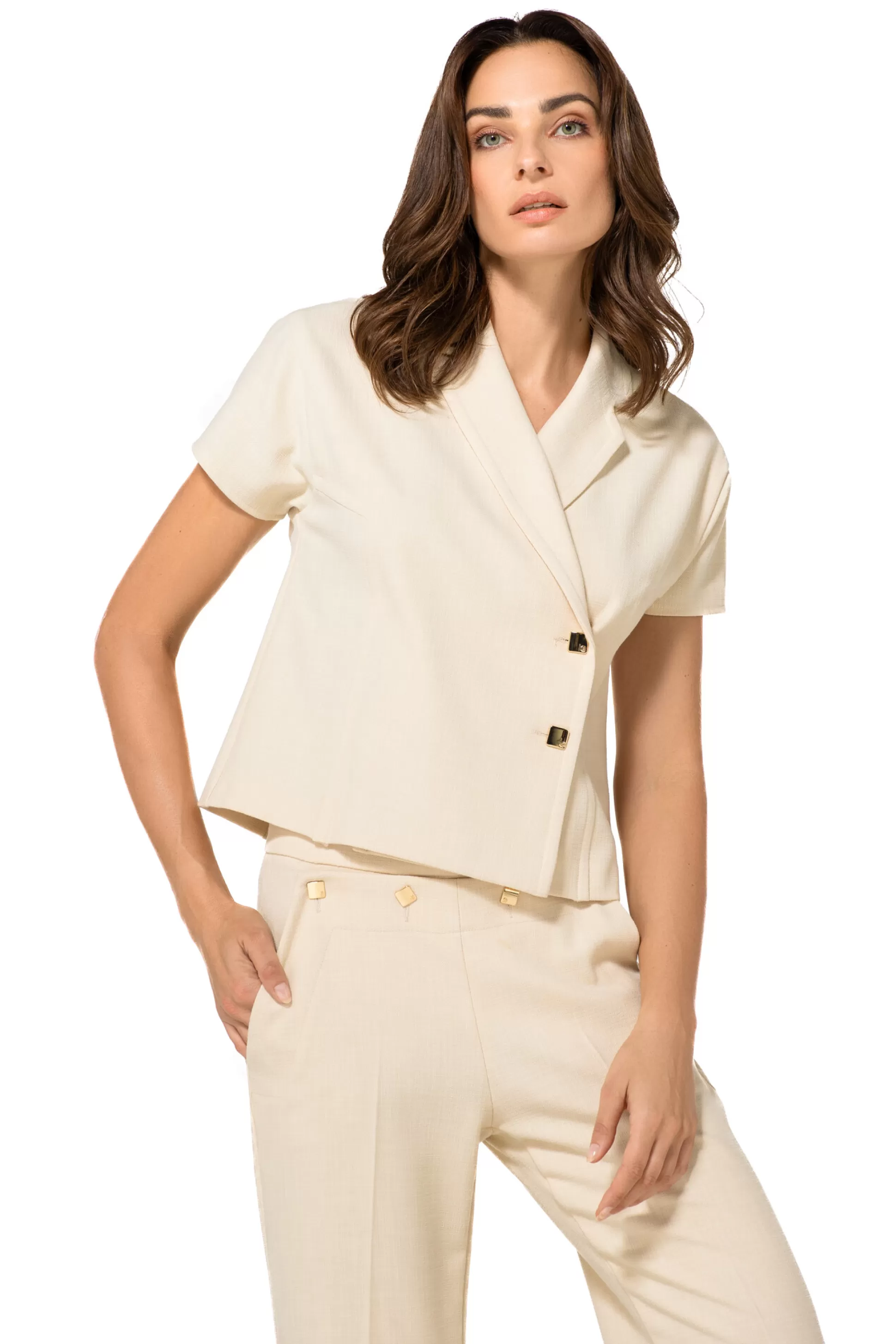 Caroline Biss Trousers*1583-34 / Comfortable City Look Trousers, Straight Leg, Normal Waist