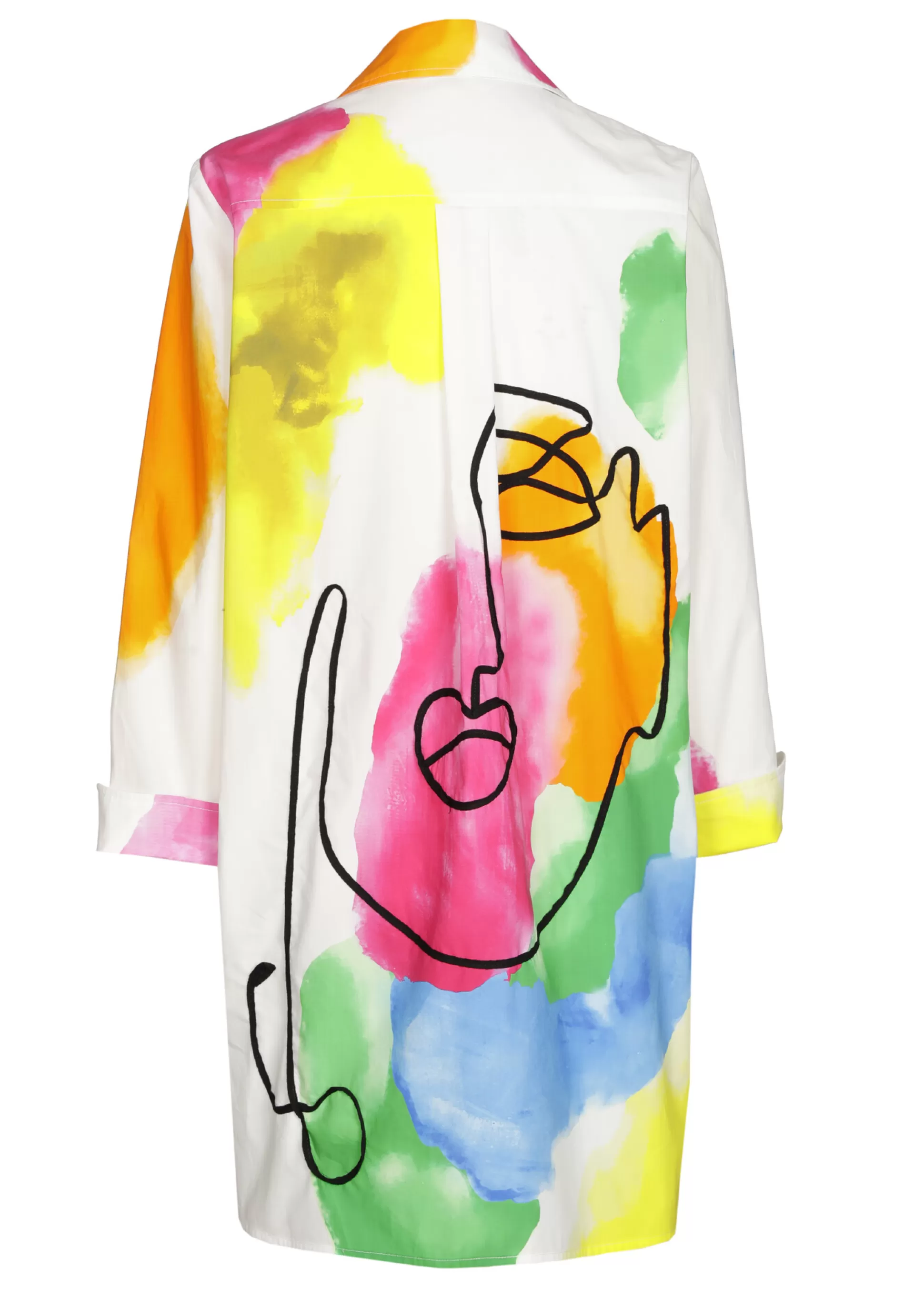 Caroline Biss Tops*1609-79 / Long Summer Colorful Shirt in Cotton
