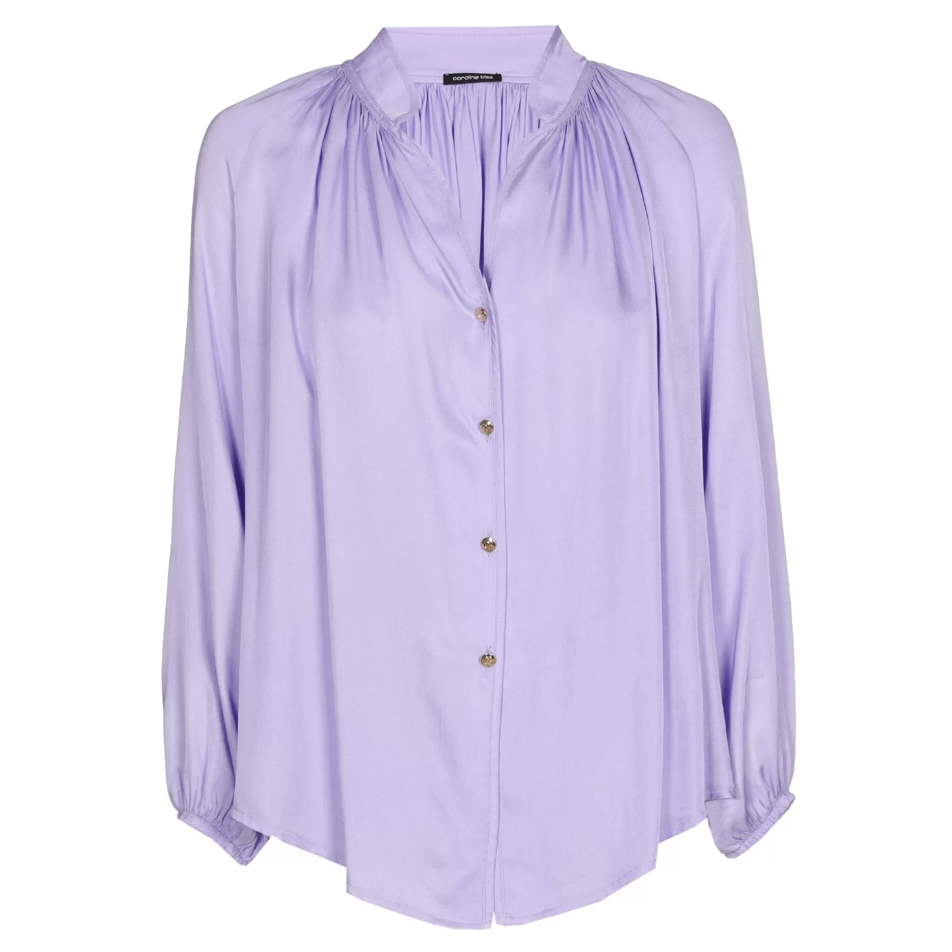 Caroline Biss Tops*1689-46 / Flowing Straight Shiny Blouse