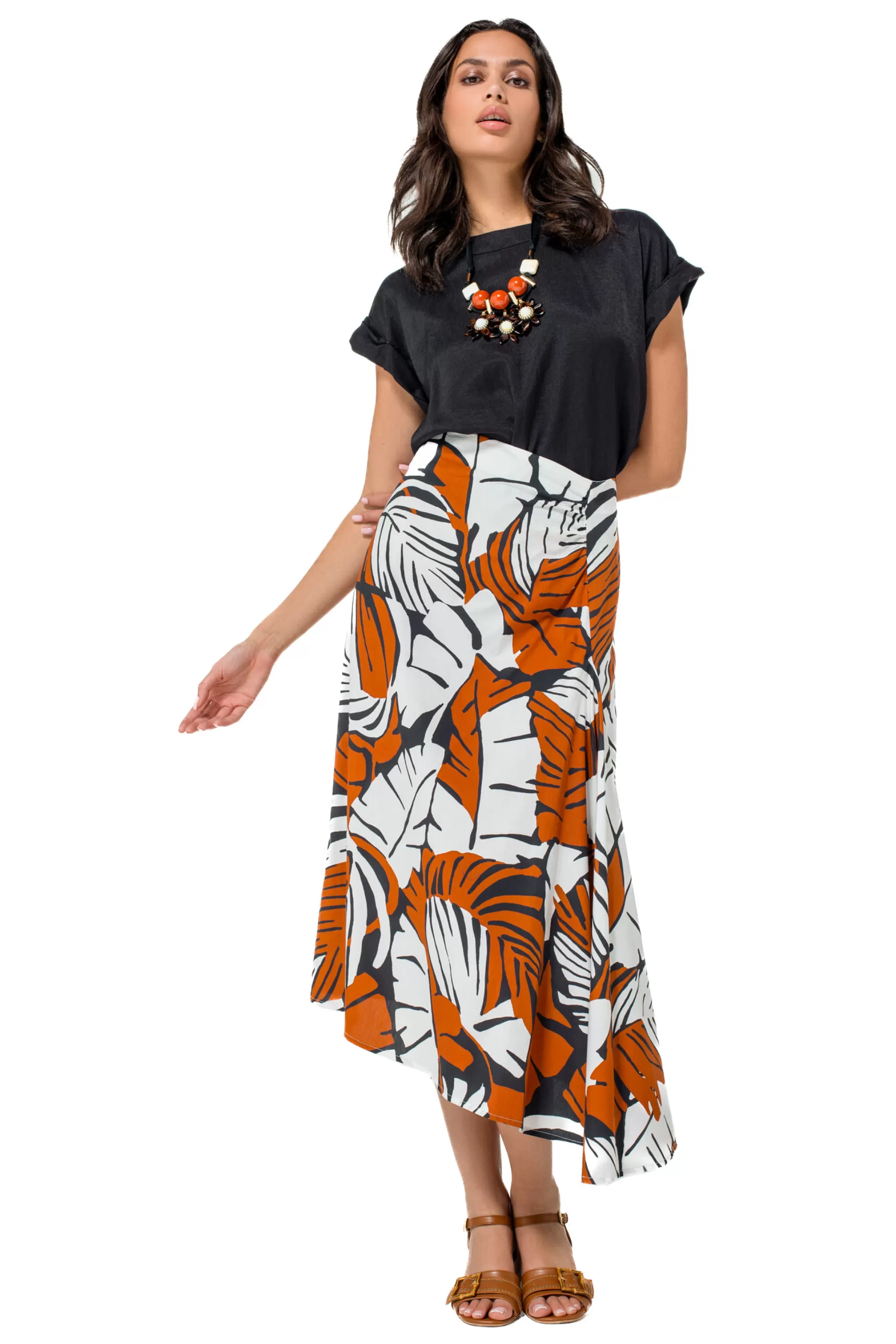 Caroline Biss Skirts*1701-39 / Asymmetrical Skirt In Cotton