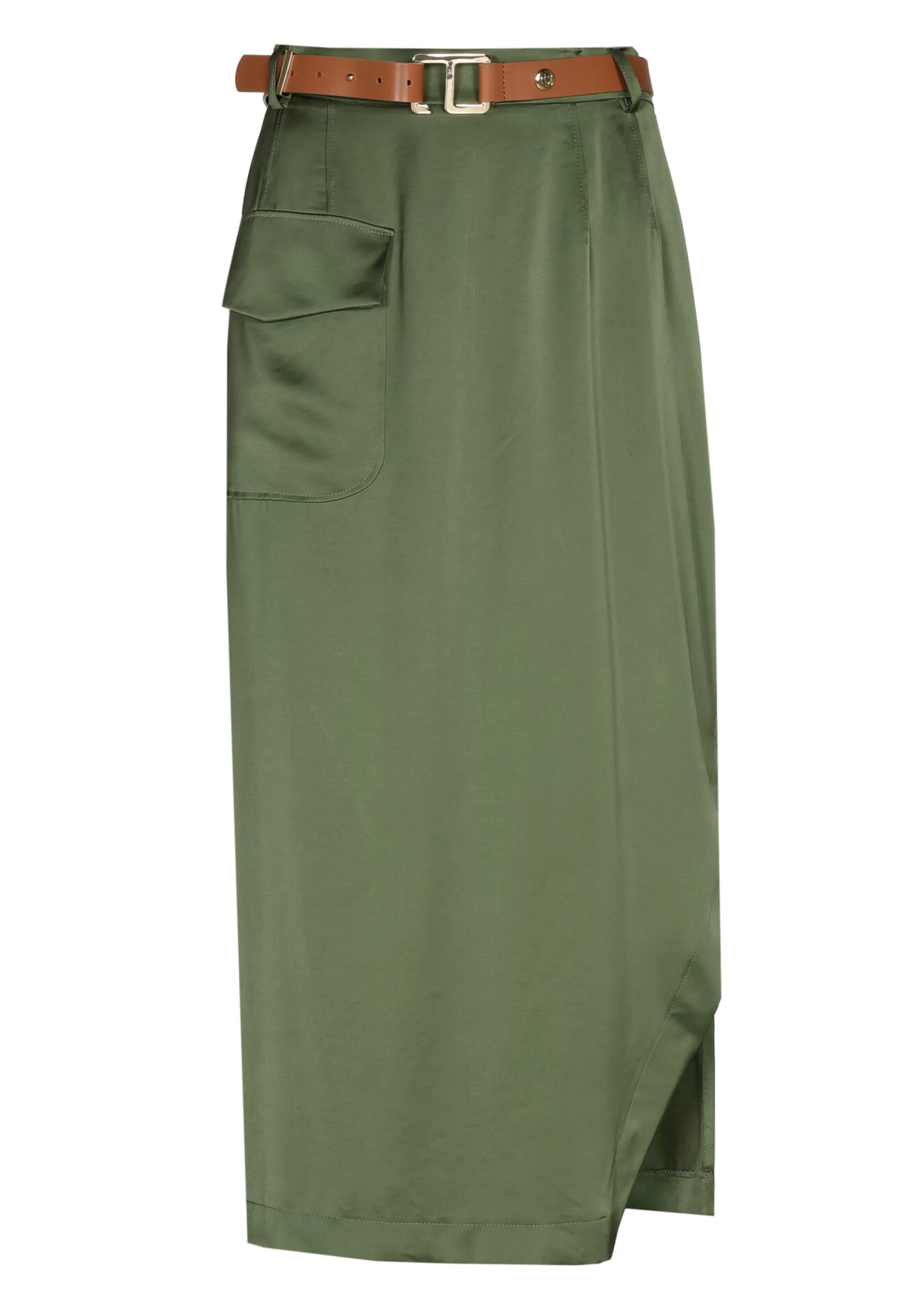 Caroline Biss Skirts*1767-61 / Straight Shiny Midi Skirt