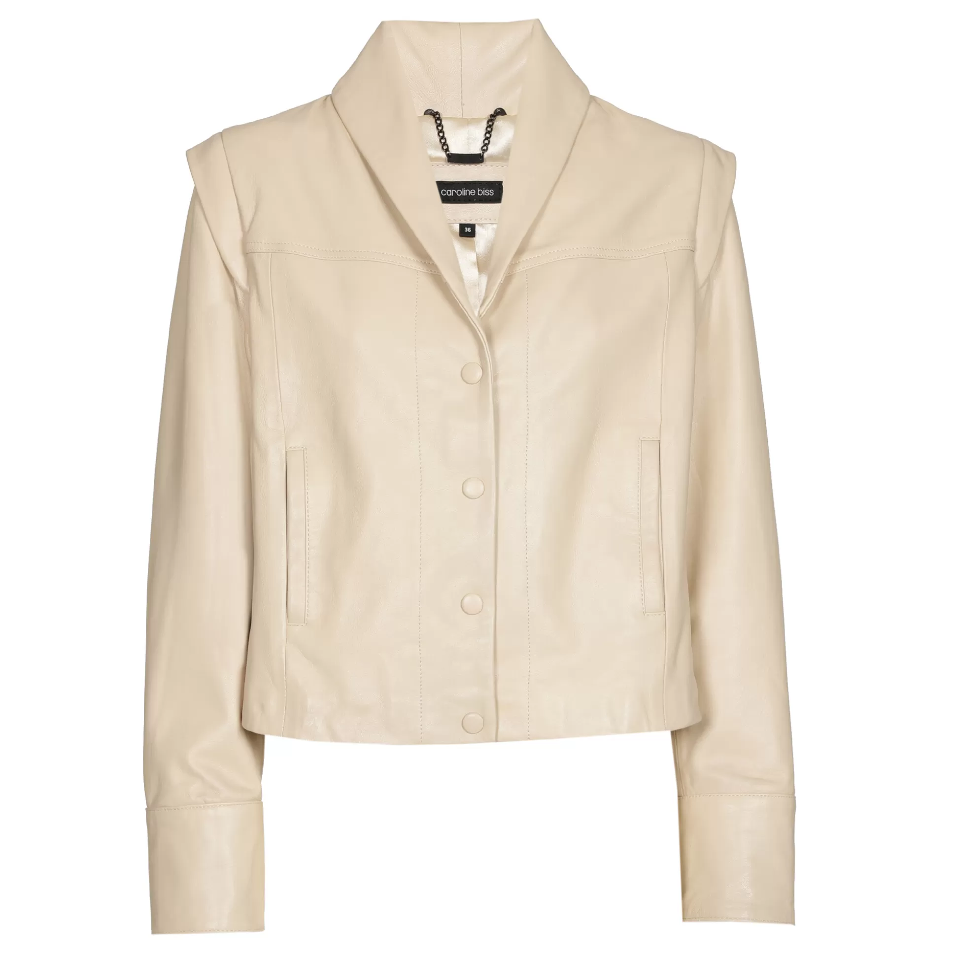 Caroline Biss Cardigans*1800-33 / Leather Vest With Removable Sleeve