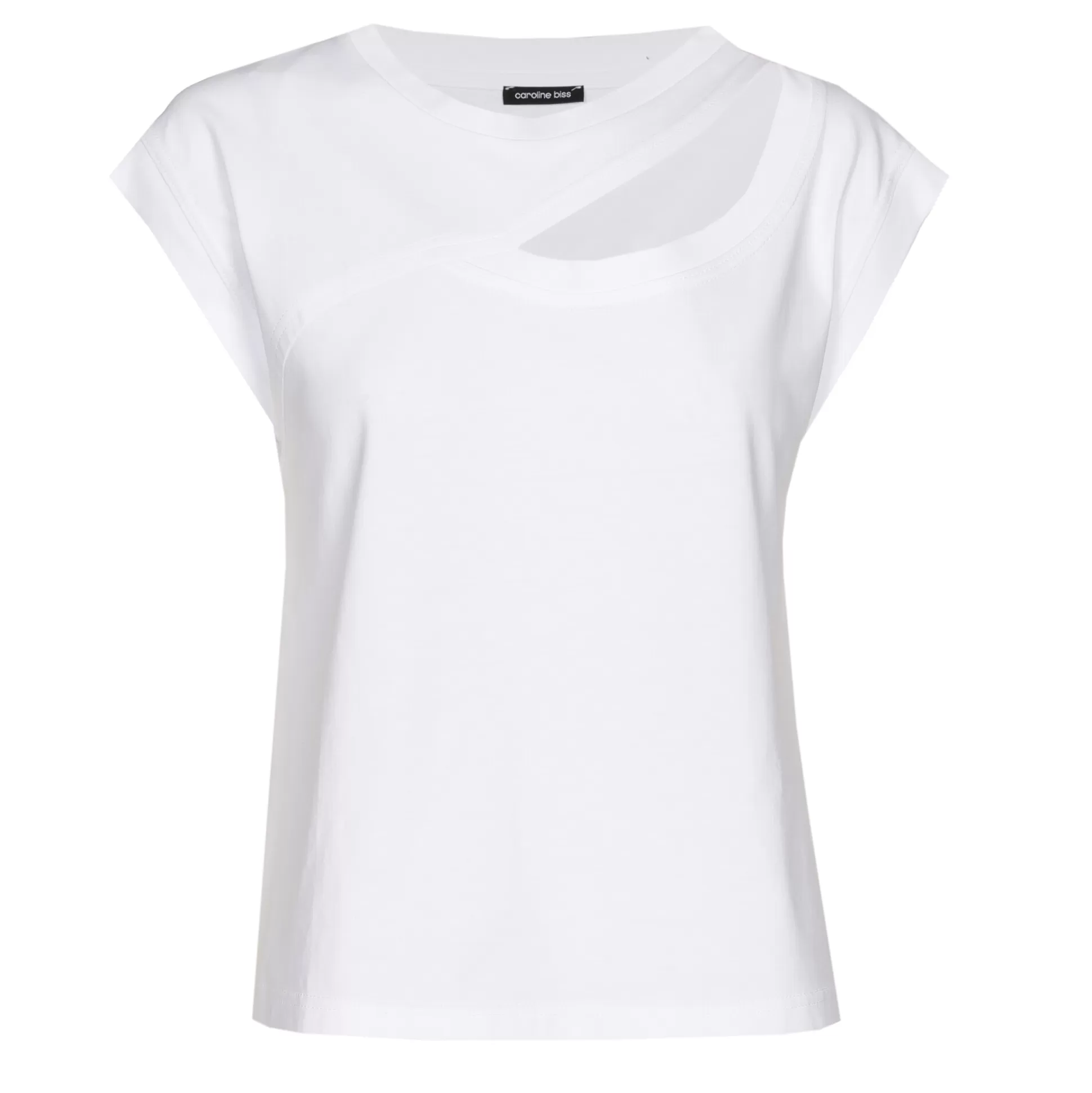 Caroline Biss Tops*1981-90 / Cotton T-Shirt With Shoulder Effect