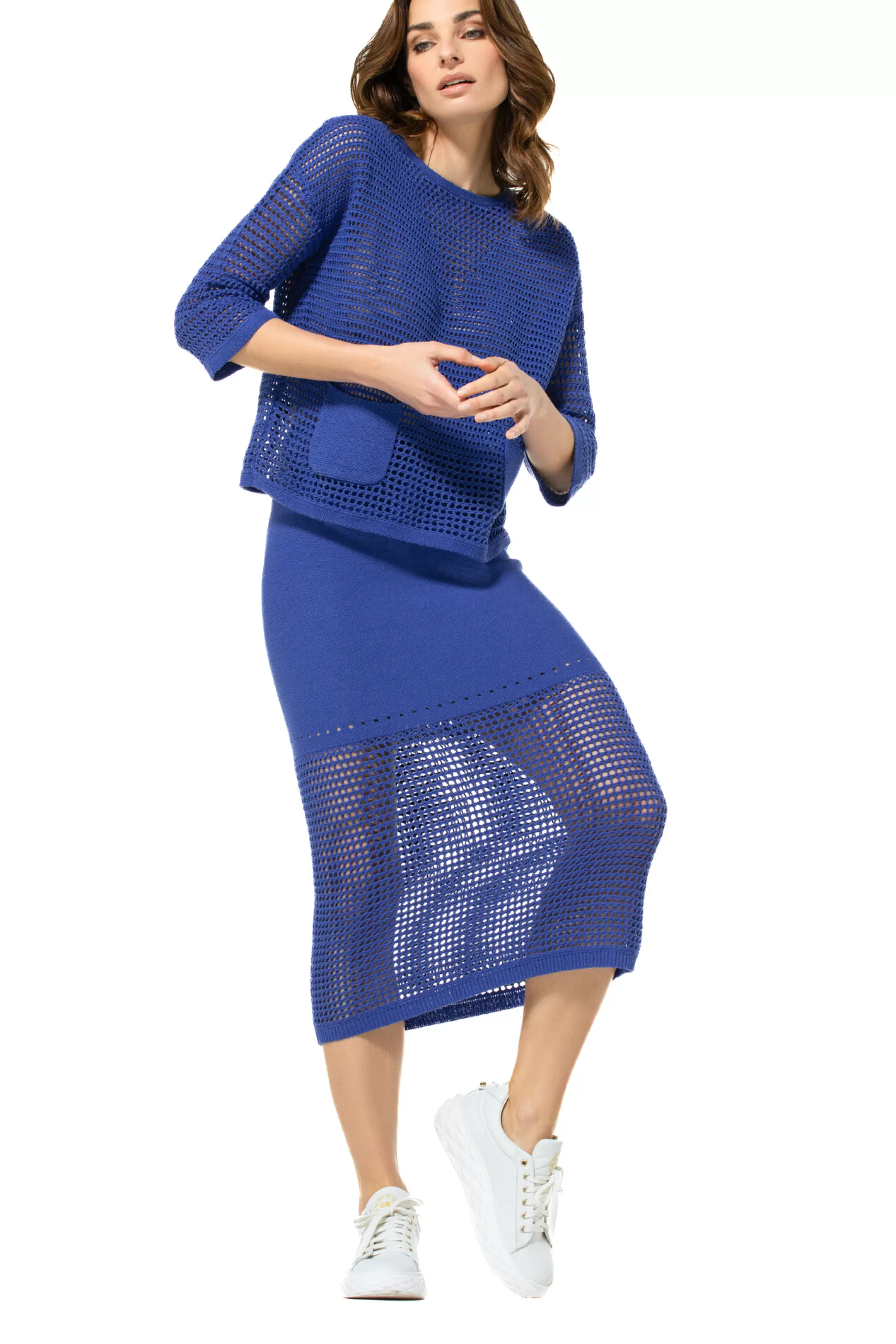 Caroline Biss Pulls*3213-26 / Transparent Crochet Long Pull