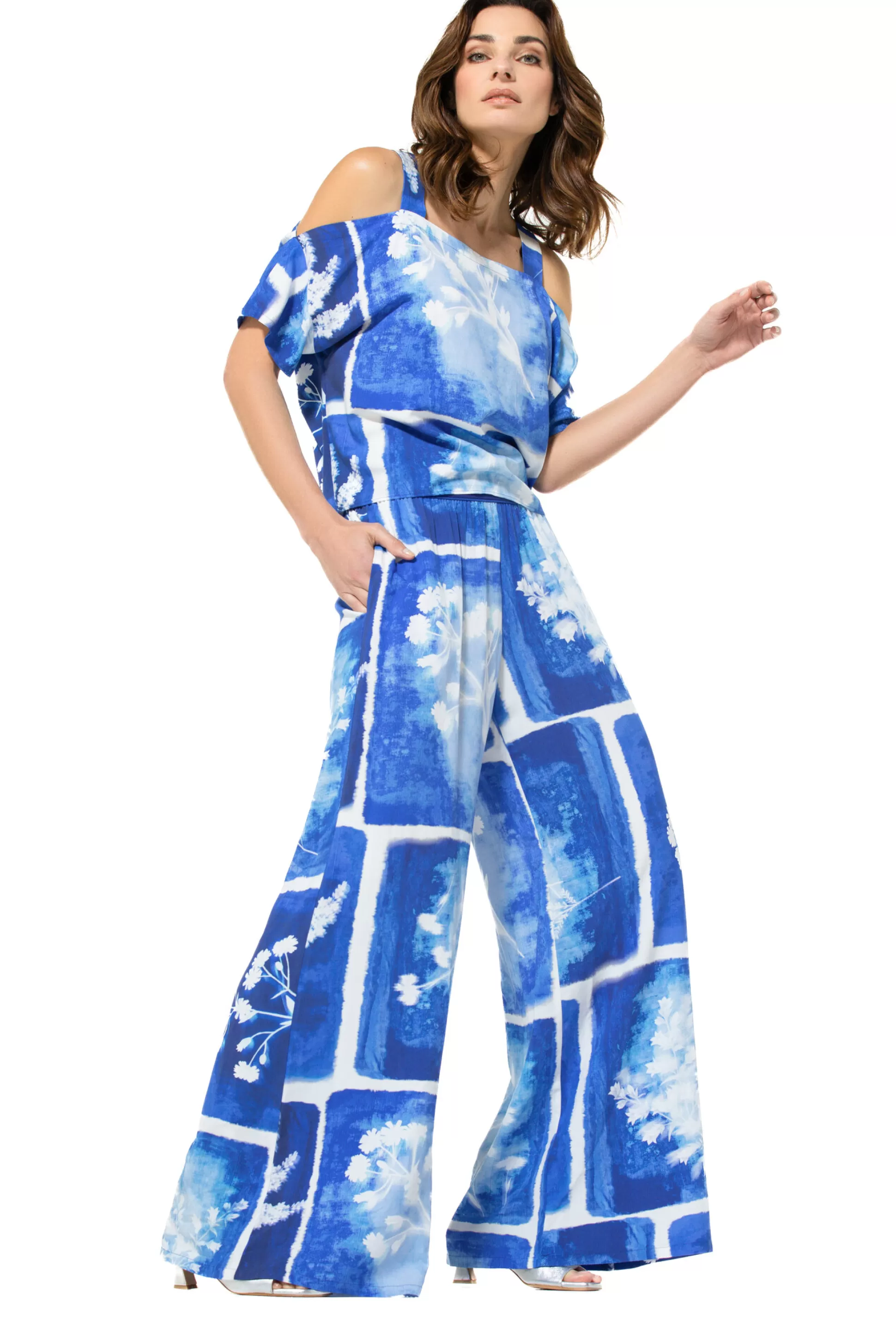 Caroline Biss Trousers*3564-29 / Flowing Palazzo Trousers, Normal Waist