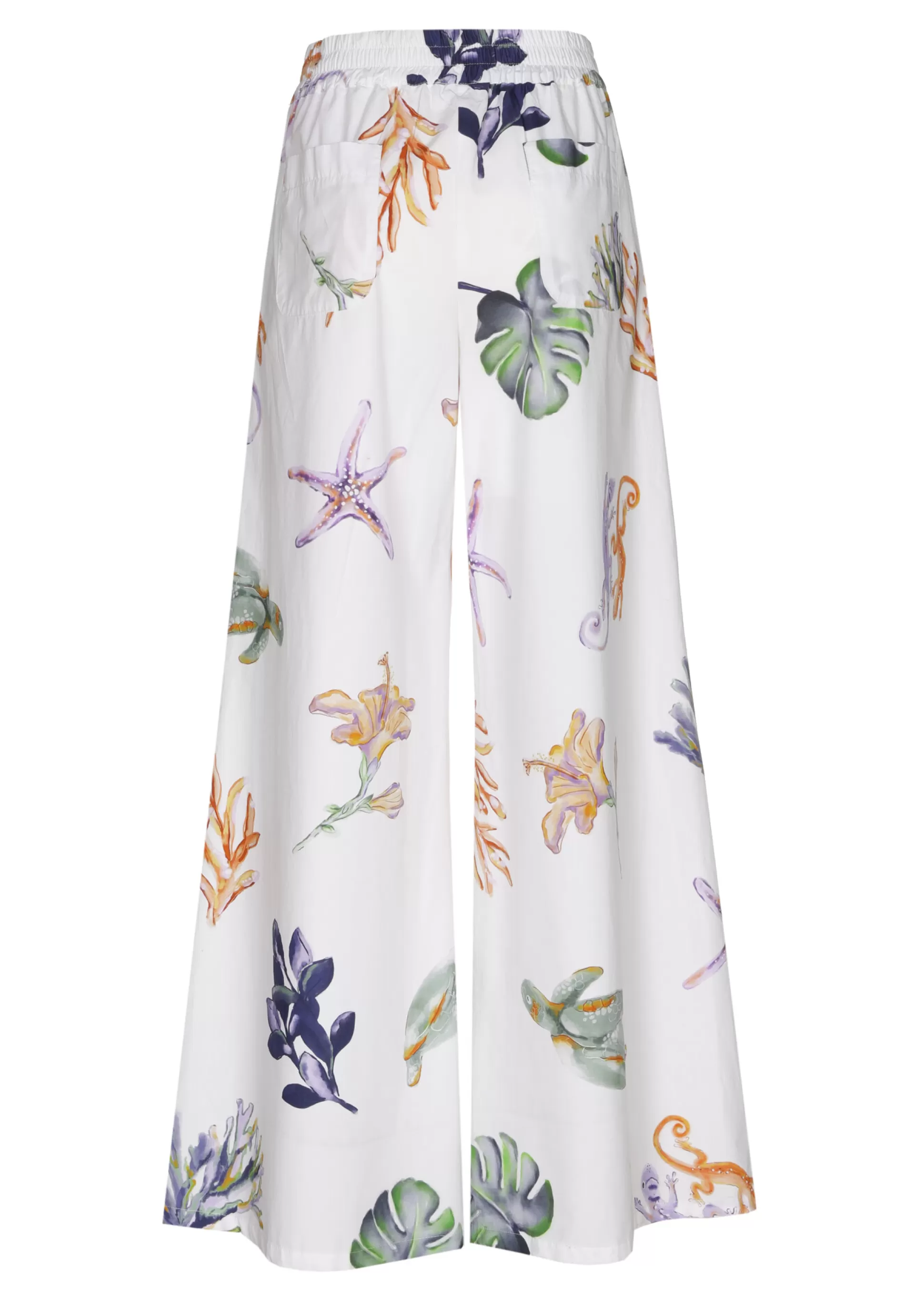 Caroline Biss Trousers*3581-69 / Comfortable Wide Cotton Trousers, Normal Waist